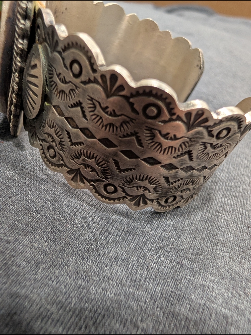 Sterling Silver Royston Turquoise Cuff By John Skeets - Picture 2 of 4